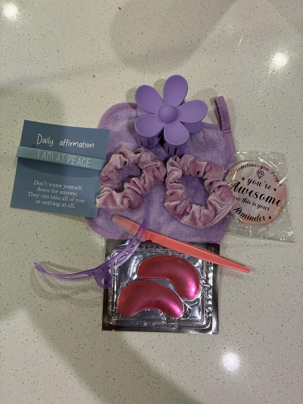 Lavender Self-Care Beauty Set with Pink Hydrogel Eye Patches